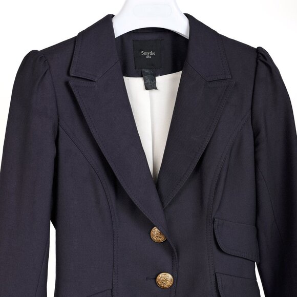Smythe Navy Wool Twill Equestrian Blazer - Picture 3 of 8